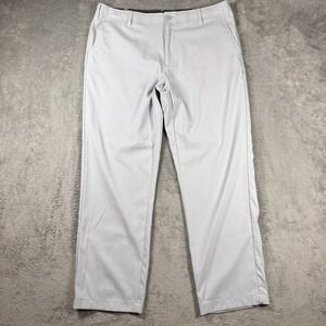 BCG Mens Gray Golf Pants 36x30 Performance Stretch Flat Front Pocketed